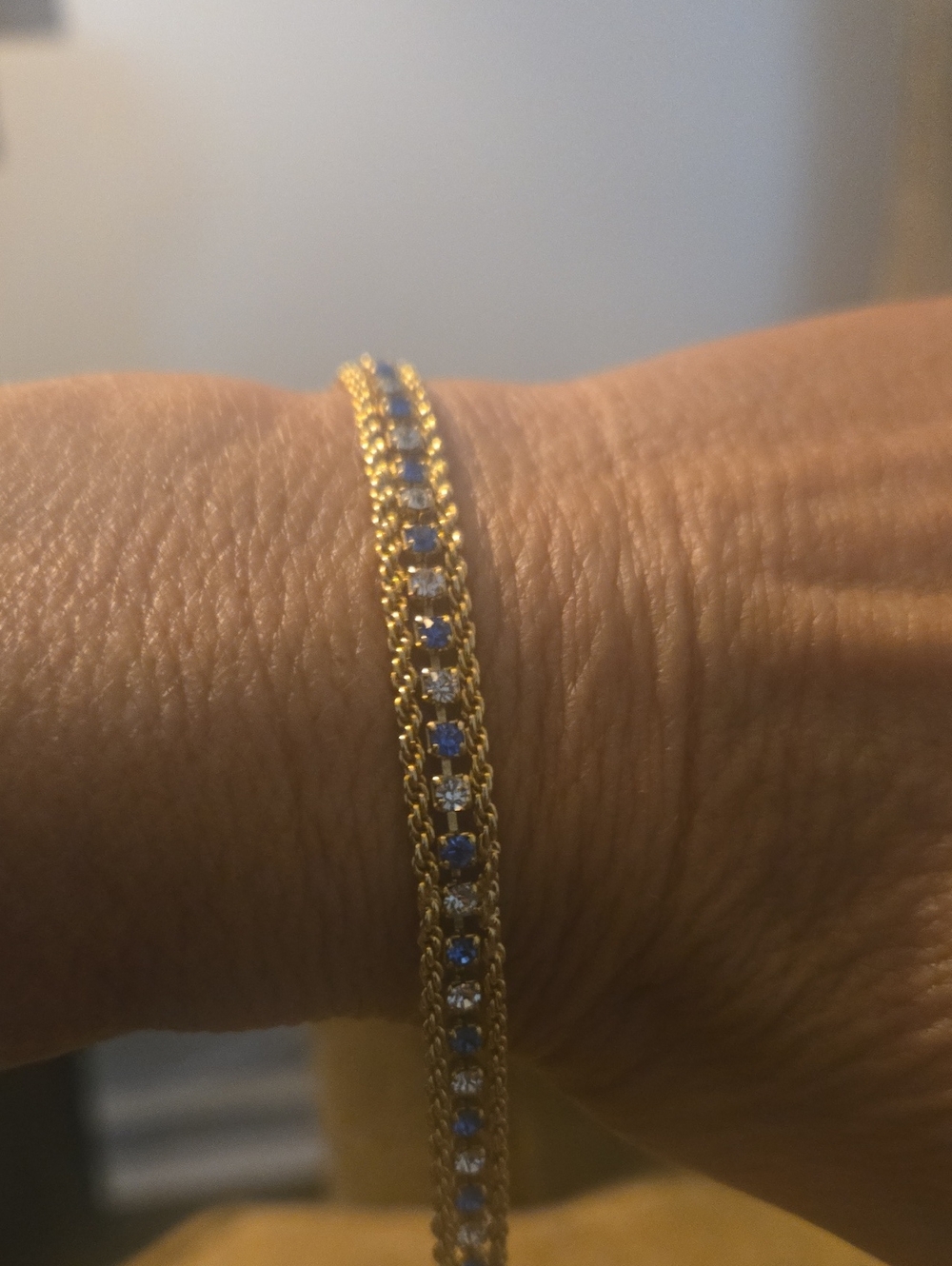 Blue CZ gold bracket